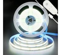 Clearhill Bande LED flexible à détecteur de mouvement et variateur USB 5V,9,84pieds/3m,blanc froid 6500K,largeur 8mm,320LEDs/m,non étanche IP20,pour placard,chambre,escalier,armoire