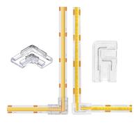 Clearhill Connecteurs 2 broches 10mm 10 pièces en L à assemblage par pression pour bandes COB LED,ultra-plats,jonctions d'angle à 90° pour bandes monocolores 5V/12V/24V,borne transparente
