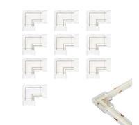 Clearhill Connecteurs 2 broches en L transparents sans soudure pour bandes COB LED,8mm jonctions d'angle à 90° pour bandes LED monocolores 5V/12V/24V (10 pièces) connexion d'angle sans soudure