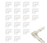 Clearhill Connecteurs 2 broches en L transparents sans soudure pour bandes COB LED,8mm jonctions d'angle à 90° pour bandes LED monocolores 5V/12V/24V (20 pièces) connexion d'angle sans soudure