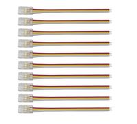 Clearhill Connecteurs 3 broches 8mm 10 pièces pour bandes COB LED,connecteurs sans soudure bande-fil + câble 10cm-connexion sans interstice pour bandes double couleur 5V/12V/24V