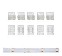 Clearhill Connecteurs 4 broches 10mm 10 pièces transparents sans soudure pour bandes LED,connecteurs bande à bande,pour bandes double couleur 5V/12V/24V,pas de soudure requise