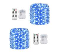 Clearhill Guirlandes Lumineuses Féeriques Lot de 2,10 m (32,8 pi) 100 LED,Guirlandes Scintillantes Fonctionnant sur Piles (Non incluses) avec Télécommande,8 Modes,Minuterie et Gradation