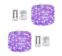 Clearhill Guirlandes Lumineuses Féeriques Lot de 2,10 m (32,8 pi) 100 LED,Guirlandes Scintillantes Fonctionnant sur Piles (Non incluses) avec Télécommande,8 Modes,Minuterie et Gradation