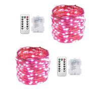 Clearhill Guirlandes Lumineuses Féeriques Lot de 2,10 m (32,8 pi) 100 LED,Guirlandes Scintillantes Fonctionnant sur Piles (Non incluses) avec Télécommande,8 Modes,Minuterie et Gradation