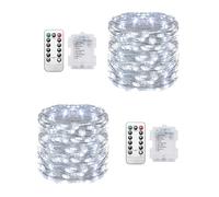 Clearhill Guirlandes Lumineuses Féeriques Lot de 2,10 m (32,8 pi) 100 LED,Guirlandes Scintillantes sur Piles (Non incluses) avec Télécommande,8 Modes,Minuterie et Gradation,pour Déco de Noël