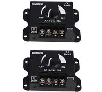 Clearhill Variateur LED 2 pièce, DC 12-24V, Réglage par bouton rotatif à gradation continue, Boîtier en alliage d'aluminium, Couvercle inclus, Contrôleur PWM pour bandes LED monochromes
