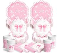 Cleboen Vaisselle Anniversaire 20 Personne Assiette Anniversaire Happy Birthday Arc Rose de Table Gobelets Serviette Papier Kit Anniversaire Fille 2 3 4 5 Femme 30 40 50 60 Ans