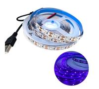 Cleiscry Bande LED 4 m 5 V USB Violet 395-405 nm 60 LED SMD2835 Ruban LED | Ruban LED SMD fin de 3 mm - 180 LED/m - 12 V - Peut être raccourcie - Blanc chaud, blanc naturel, blanc, rouge, bleu