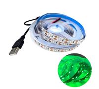 Cleiscry Bande LED USB - 3 m - 5 V - Vert - 520-525 nm - 60 LED SMD2835 | Ruban LED SMD fin de 3 mm - 180 LED/m - 12 V - Peut être raccourcie - Blanc chaud, blanc naturel, blanc, rouge, bleu