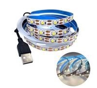 Cleiscry Bande LED USB 4 m 5 V blanc naturel 4000-4500 K 60 LED SMD2835 | Ruban LED SMD fin de 3 mm - 180 LED/m - 12 V - Peut être raccourcie - Blanc chaud, blanc naturel, blanc, rouge, bleu