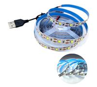 Cleiscry Bande LED USB 5 V 5 V blanc froid 6000-6500 K 60 LED SMD2835 bande | Ruban LED SMD fin de 3 mm - 180 LED/m - 12 V - Peut être raccourcie - Blanc chaud, blanc naturel, blanc, rouge, bleu