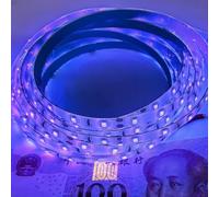 Cleiscry Bande LED UV 12 V 5 m 395-405 nm 120 LED/m SMD 2835 Barre lumineuse noire pour fête fluorescente DJ IP30