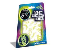 Clementoni | Crazy Chic Tattoo Phosphorescent pour Enfants 6 Ans+ | 19 Tatouages Temporaires Lumineux | Application Facile | Motifs Animaux Fleurs Formes | Testé Sécurité | Brille dans Le Noir