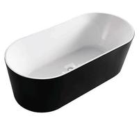 Cleo - Baignoire Îlot Ovale en Acrylique - Noir Mat - Design Chic et Élégant