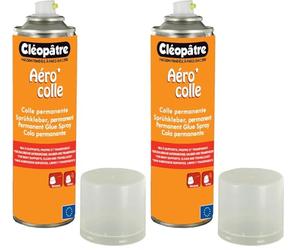 Cléopâtre - ACP250 - Aero'Colle - Aérosol de Colle permanent - 250 ml, BLANC, Spray colle Permanent (Lot de 2)