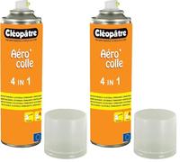 Cléopâtre ACP2504EN1 - Aéro'colle - Aérosol 4-en-1-250 ml Transparent 21 x 16 x 18 cm (Lot de 2)