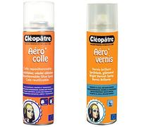 Cléopâtre - ACR250 - Aero'Colle - Spray de Colle repositionnable - 250 ml & AVB250 - Aéro'Vernis - Aérosol de Vernis Brillant - 250 ml 21 x 16 x 18 cm transparent