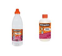 Cléopâtre - AD1L - Flacon de Recharge de Colle transparente forte 1 L & CLEOPATRE - Produit magique pour faire du Slime format de 250ml