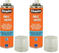CLEOPATRE - Aéro'Vernis - Aérosol de Vernis Brillant - Spray transparent 250 ml - Tous Supports - Idéal Loisirs Créatifs (Lot de 2)