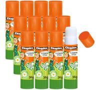 CLEOPATRE - Boîte de 12 bâtons de colle VÉGÉTALE en 36 gr - Naturel Sans Solvant - Idéal pour Écoles, Papeterie, Bureau, Fournitures Scolaires