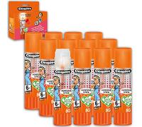 CLEOPATRE Boîte de 12 bâtons de colle TRANSPARENTE Adhésive plastique recyclé en format 8 gr