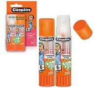 CLEOPATRE Boîte de 2 bâtons de colle TRANSPARENTE Adhésive plastique recy n format 21 gr