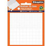 CLÉOPÂTRE Cléofoam carrés mousse adhésifs en 2 mm d'épaisseur prédécoupé (200 minis + 50 maxis)