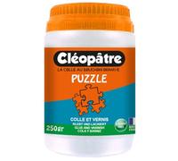 CLEOPATRE - Cléo'Puzzle - Colle Vernis Puzzle en Pot - Transparent - 250g - Fabriqué en France