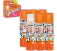 Lot de 6 tubes de colle - Transparent - Papier - Carton - Ecole - Cléopâtre - 8G