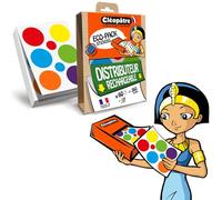 CLEOPATRE - Distributeur de Gommettes Rechargeable ECO-PACK - Gommettes Rondes - Couleurs Assorties (360 stickers)