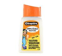 CLÉOPÂTRE - Flacon de Colle Blanche Vinylique Avec Bouchon Pinceau 80 g - Pinceau Intégré - Idéale Travaux Manuels et Loisirs Créatifs Dès 3 ans - Rentrée Des Classes - Fabrication Française
