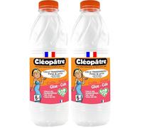 CLÉOPÂTRE Flacon de Recharge 1 Litre de Colle synthétique transparente (Lot de 2)