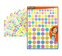 CLEOPATRE - Gommettes Autocollantes Géométriques - 6 couleurs Pastel - Paquet de 40 feuilles (4170 stickers)