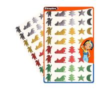 CLEOPATRE - Gommettes Autocollantes Noël Métallisées - 4 couleurs - Paquet de 2 feuilles (80 stickers)