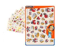 CLEOPATRE Gommettes Autocollantes papillons/oiseaux/coccinelles/abeilles - multi couleurs - Paquet de 24 feuilles (936 stickers)