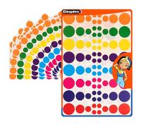 CLEOPATRE - Gommettes Autocollantes Rondes - 8 couleurs - Paquet de 8 feuilles (768 stickers)