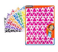 CLEOPATRE - Gommettes Autocollantes Triangles - 6 couleurs - Paquet de 18 feuilles (2304 stickers)