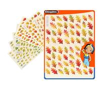 CLEOPATRE - Gommettes feuilles d'arbres automne/printemps - 2 couleurs - Paquet de 15 feuilles (896 stickers)