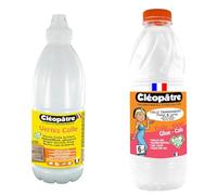 Cléopâtre - LCC1-1000 - Vernis Colle brillant - Flacon 1 kg 8 x 8 x 27 cm Blanc & CLEOPATRE- Colle transparente - Flacon de recharge au format de 1 kg