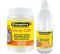 Cléopâtre - LCC1-1000 - Vernis Colle brillant - Flacon 1 kg 8 x 8 x 27 cm Transparent & LCC1-250 - Vernis Colle brillant - Pot 250 g