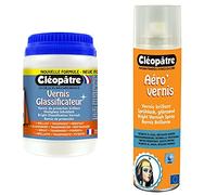 Cléopâtre - LCC3-250 - Vernis glassificateur - Pot 250 g & AVB250 - Aéro'Vernis - Aérosol de Vernis Brillant - 250 ml 21 x 16 x 18 cm transparent