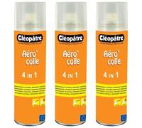 Cléopâtre Lot De 3 Sprays Colle 250ml Glue Aérocol 4 En 1 (Repositionnable, Ajustable, Orientable)