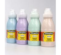 Peinture a l'eau cleopatre nefertari pailletee tous supports flacon 250ml coloris pastel assortis lot 4 unites
