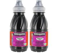 Cléopâtre - PAM250-2 - Peinture Acrylique Princess Merit - Noir - Flacon 250 ml (Lot de 2)