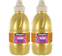 Cléopâtre - Peinture Acrylique Princess Merit- couleur Or - Flacon 500ml (Lot de 2)
