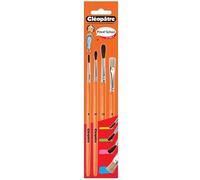 Cléopâtre Pinceaux - Pincel'School 2 - Orange - Ronds et Brosse Plat - 4 pcs