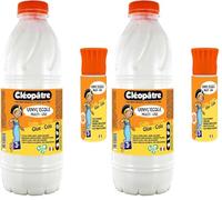 CLEOPATRE - Vinyl'Ecole Flacon De Colle Blanche Vinylique 1L et Flacon de 25g Rechargeable - Idéal Travaux Manuels et Loisirs Créatifs Dès 3 ans - Rentrée Des Classes - Fabrication Française
