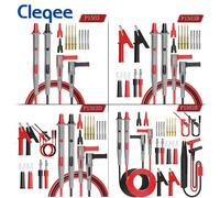 Cleqee - Kit de fils de Test de sonde multimètre universelle série P1503, avec pointe de testeur d'aiguille de remplacement, crochet de Test IC SMD, pince crocodile p1503