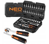 Clés à douille NEO, 1/4", CrV, jeu de 46